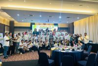 Foto bersama pengurus dan anggota setelah sukses menyelenggarakan Musyawarah Daerah Luar Biasa (Musdalub) BPD HIPMI Maluku Utara di Bela Hotel, Ternate. Selasa, 2 Juni 2026 (foto: Arif. P)