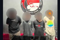 Empat terduga pelaku dan barang bukti (Istimewa)