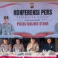 Konferensi pers Polda Maluku Utara mengenai kasus dugaan pembunuhan Ali Daud di Halteng (Istimewa)